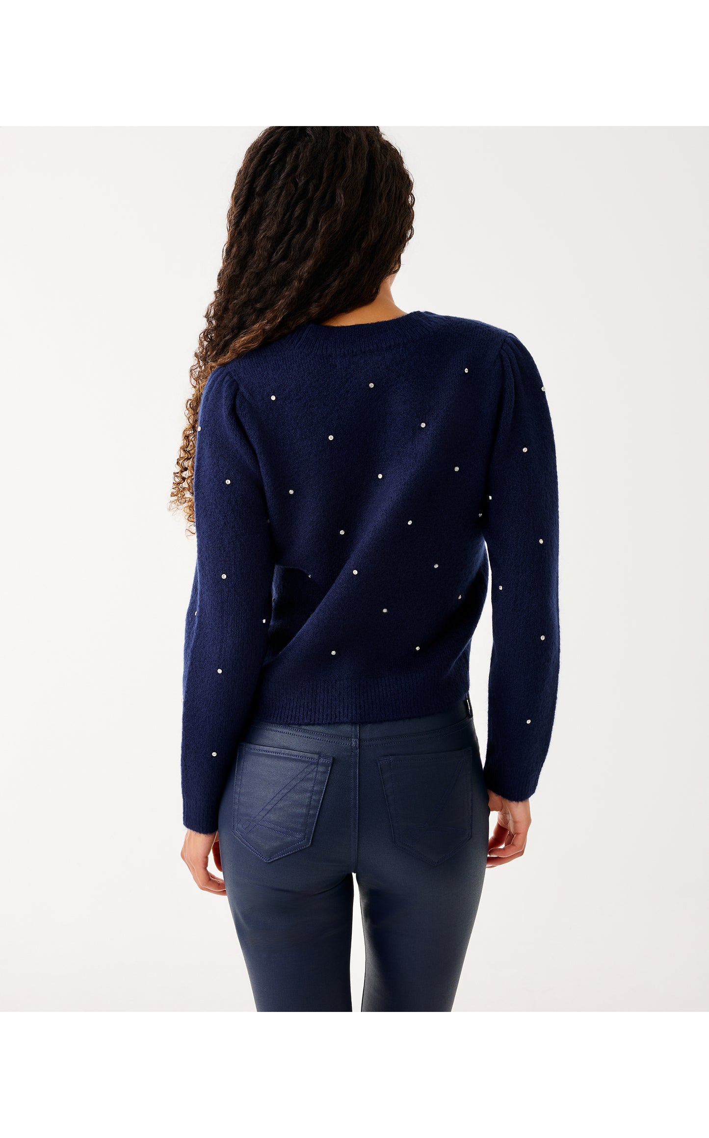 Ellorie Sweater - True Navy Paradise Rhinestones