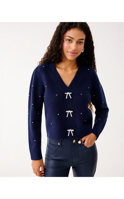Ellorie Sweater - True Navy Paradise Rhinestones