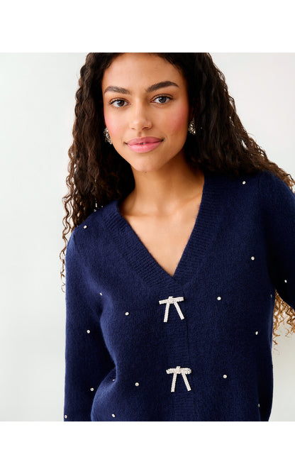 Ellorie Sweater - True Navy Paradise Rhinestones