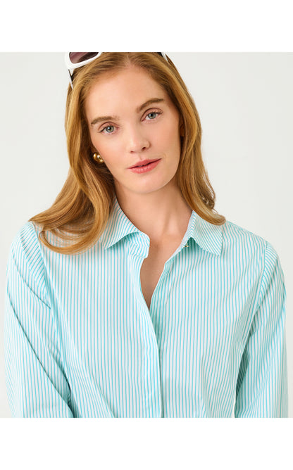 The Tie Lilly Shirt - Capri Blue Shadow Shirting Stripe