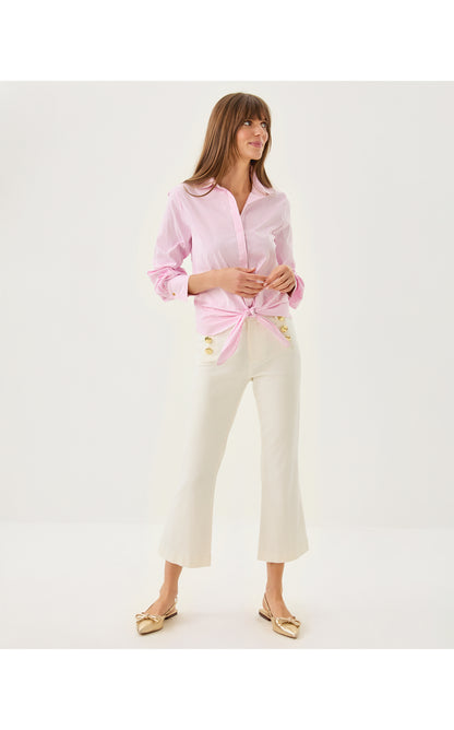 The Tie Lilly Shirt - Conch Shell Pink Shadow Shirting Stripe