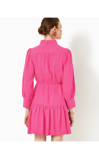 Drena Linen Dress - Passion Fruit Pink