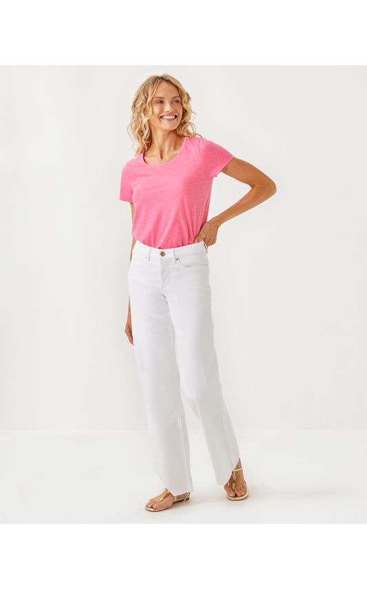 Aniston High Rise Straight Leg Pant - Resort White