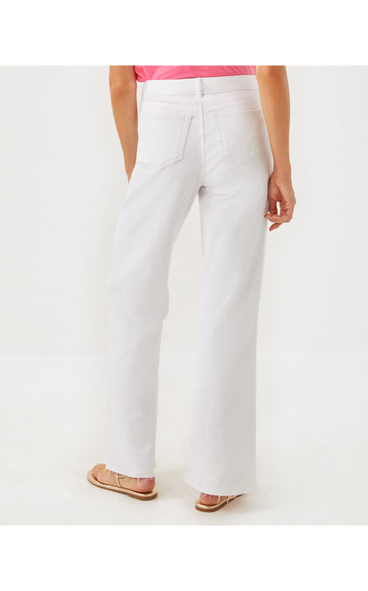 Aniston High Rise Straight Leg Pant - Resort White