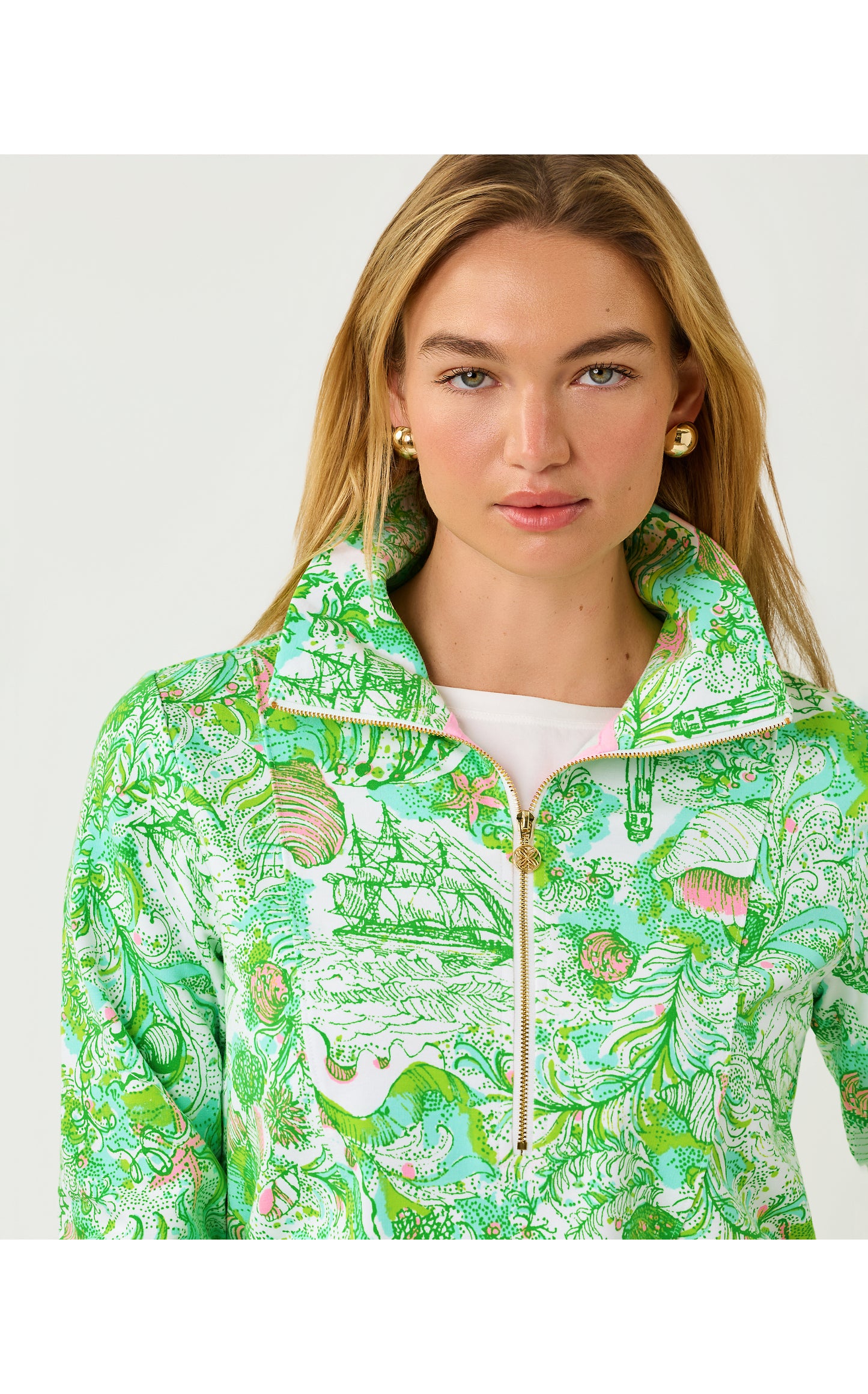 UPF50+ Eleni Pullover - Resort White Ship To Shore