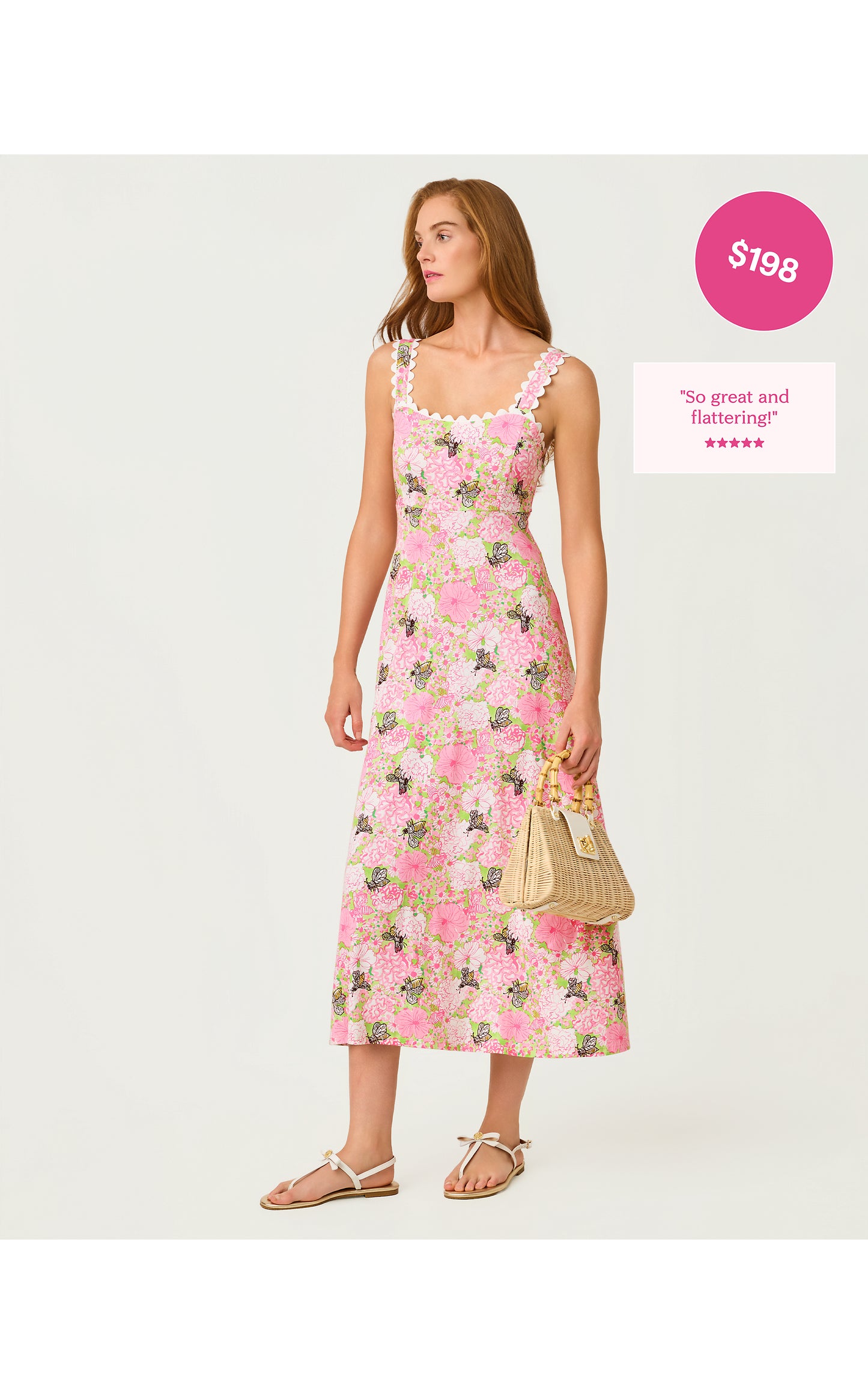 Dwyer Midi Dress - Pistachio Macaron Bees Knees