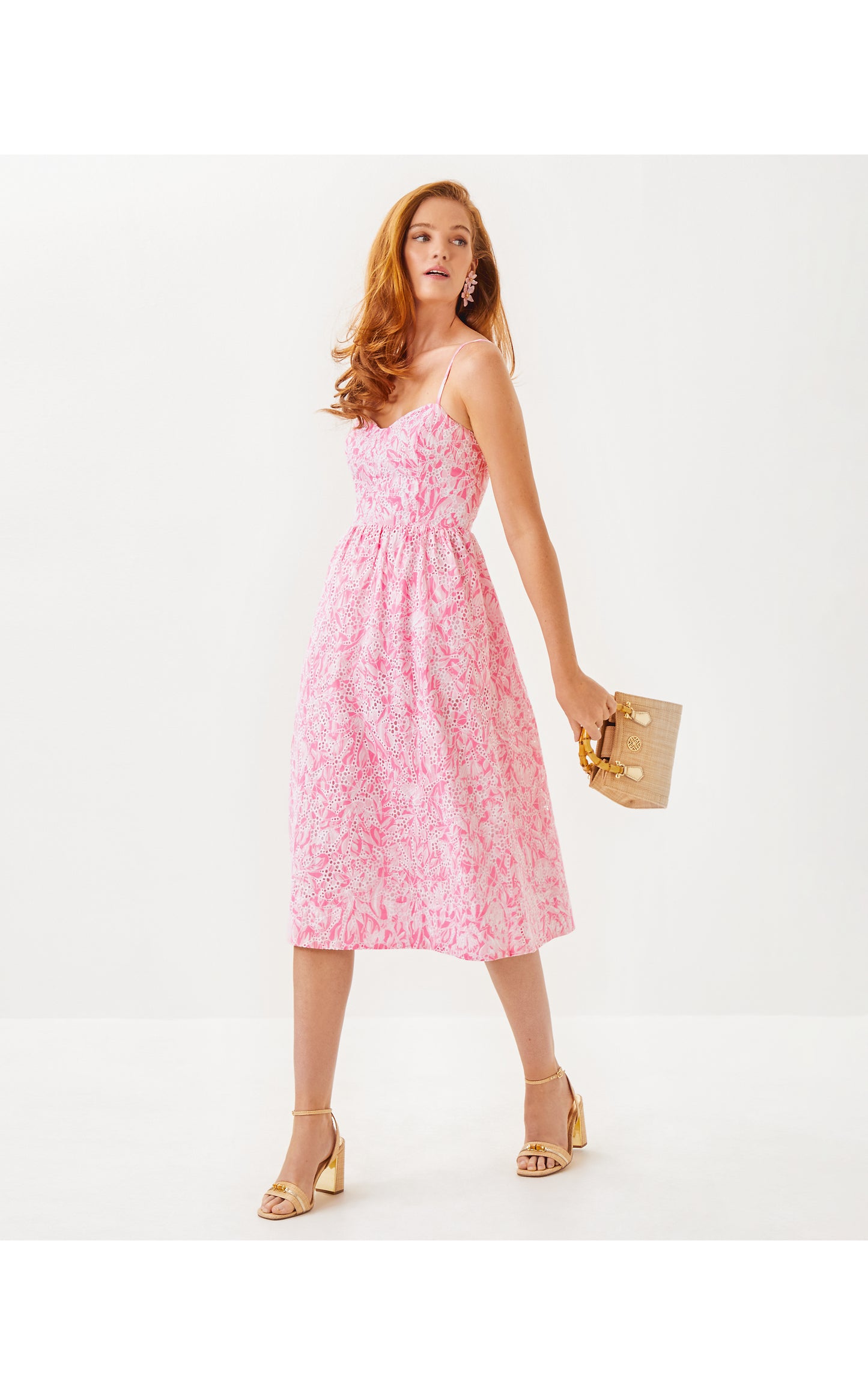 Allarie Midi Dress - Rousseau Pink Tulip To Tango