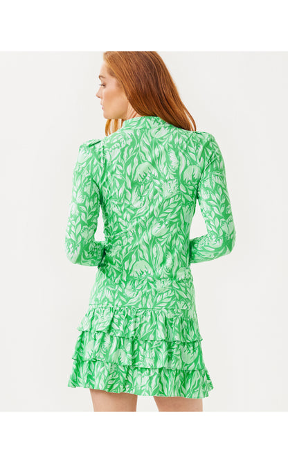 UPF50+ Sania Half Zip - Fauna Green Tulip To Tango