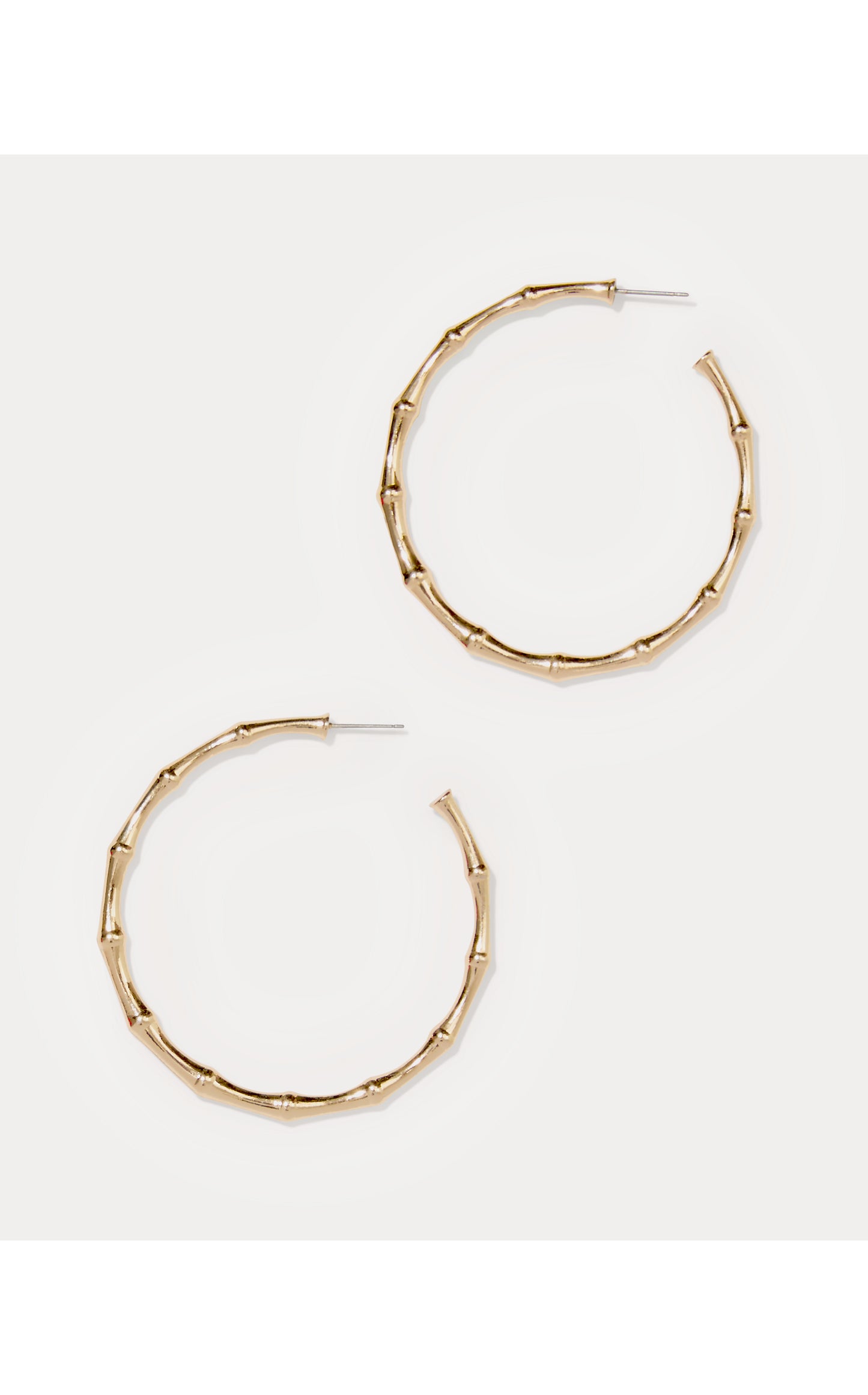 Bamboo Forest Hoop Earrings - Gold Metallic