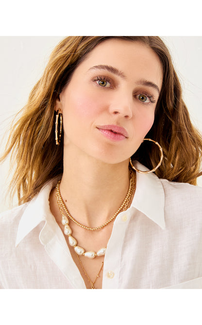 Bamboo Forest Hoop Earrings - Gold Metallic