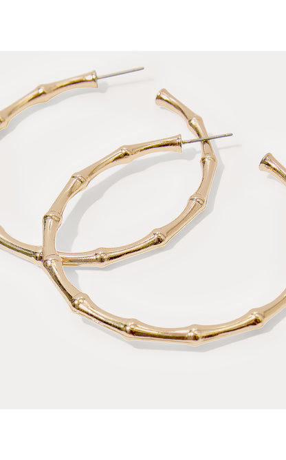 Bamboo Forest Hoop Earrings - Gold Metallic