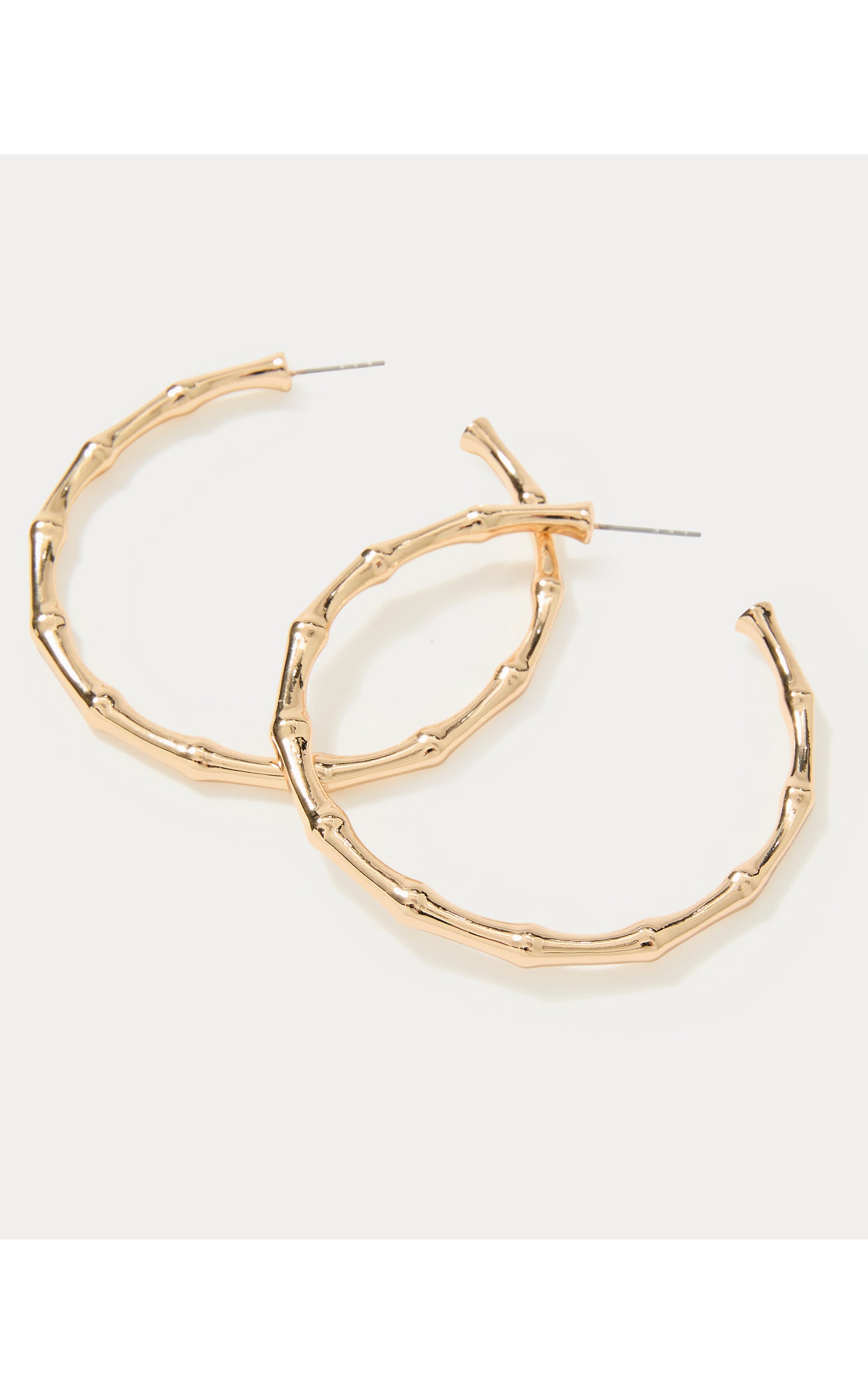 Bamboo Forest Hoop Earrings - Gold Metallic