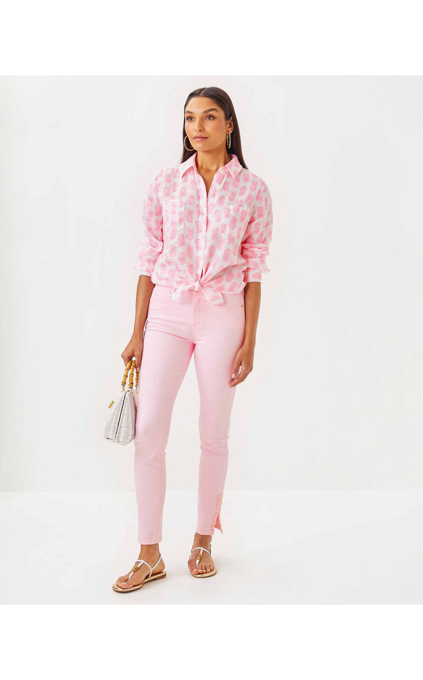 South Ocean High Rise Skinny Pant - Pink Muse