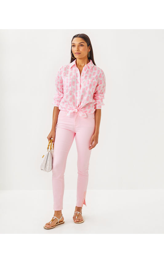 South Ocean High Rise Skinny Pant - Pink Muse