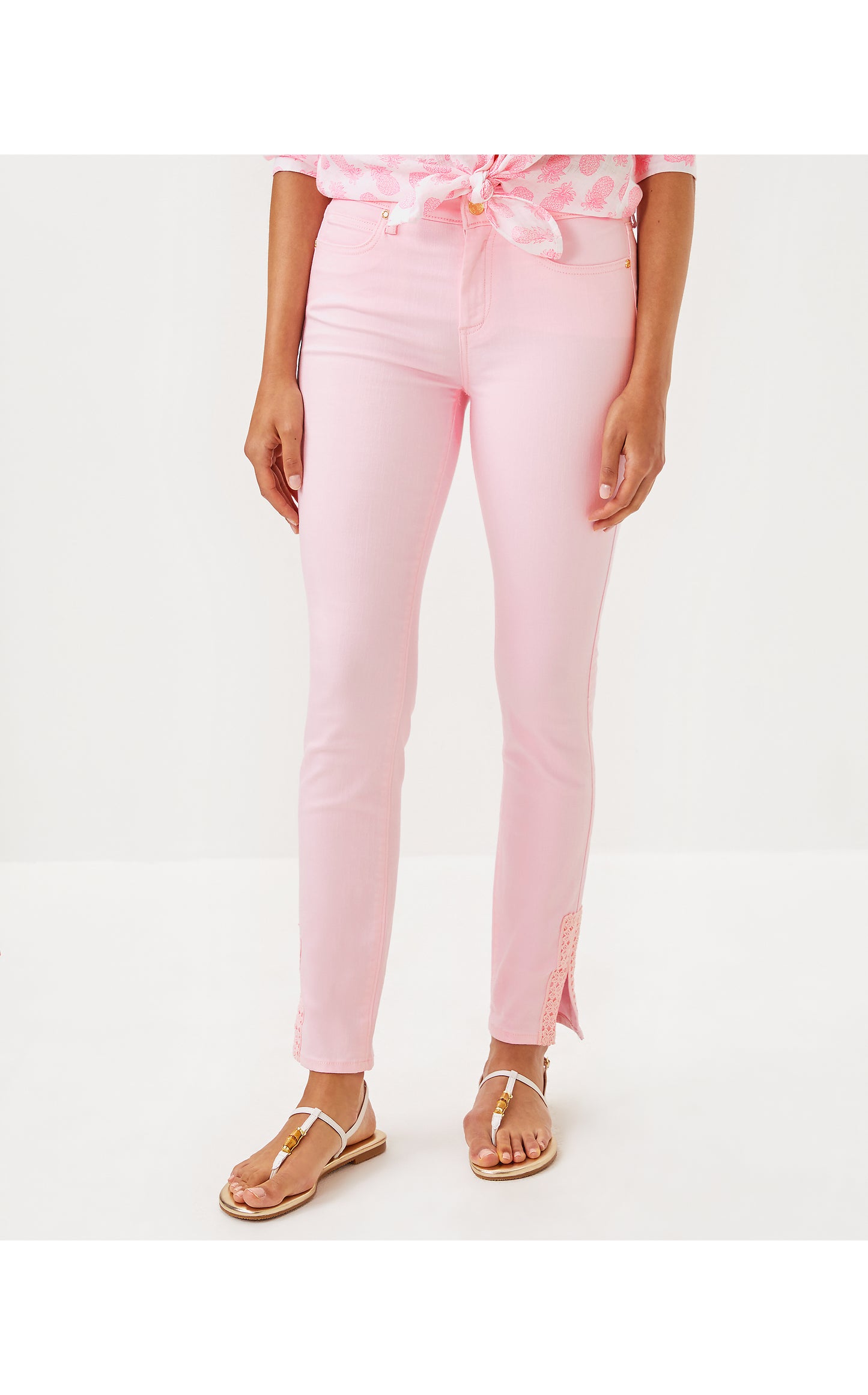 South Ocean High Rise Skinny Pant - Pink Muse