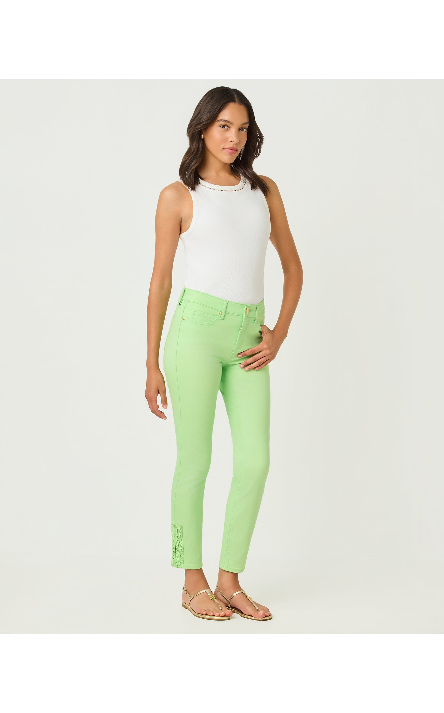 29" South Ocean High Rise Skinny Jean - Pistachio Green