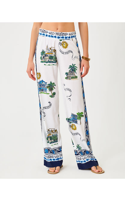 Bal Harbour Stretch Palazzo - Coconut Key West Toile Engineered Pant