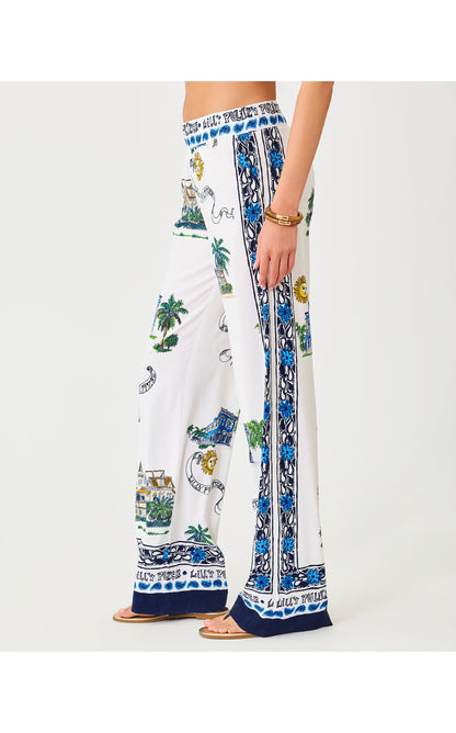 Bal Harbour Stretch Palazzo - Coconut Key West Toile Engineered Pant