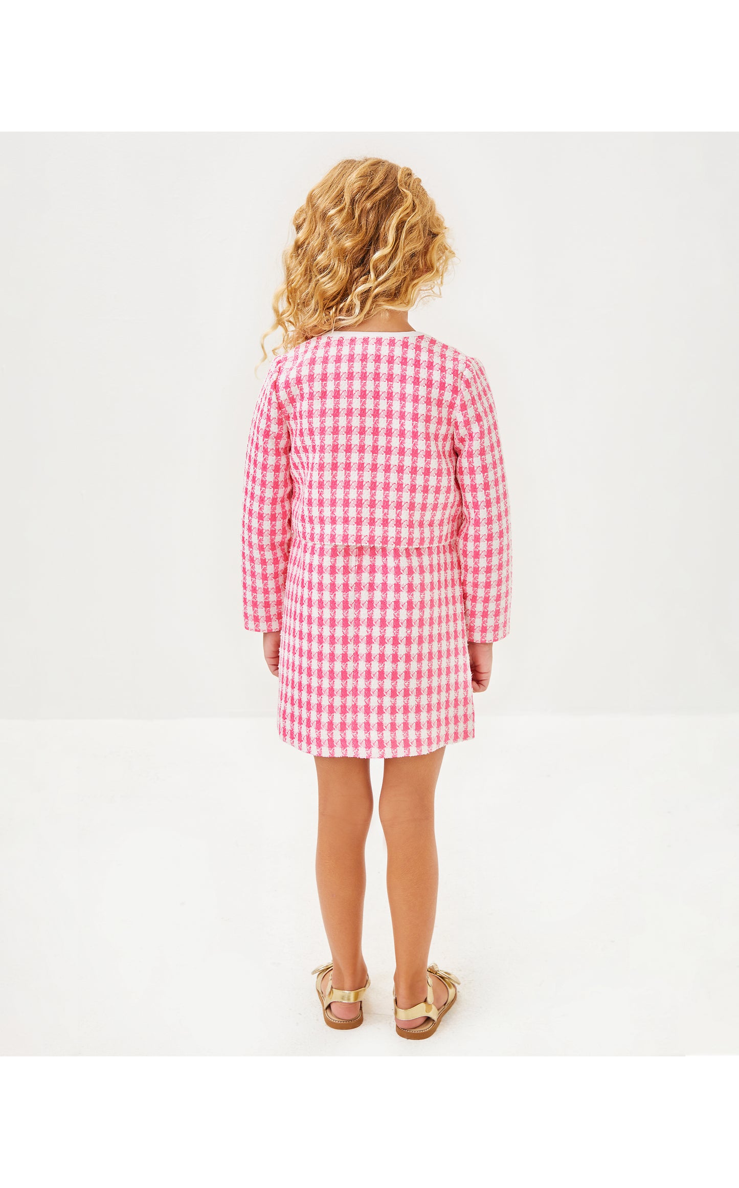 Mini Rohana Boucle Jacket - Rousseau Pink Charming Check Boucle