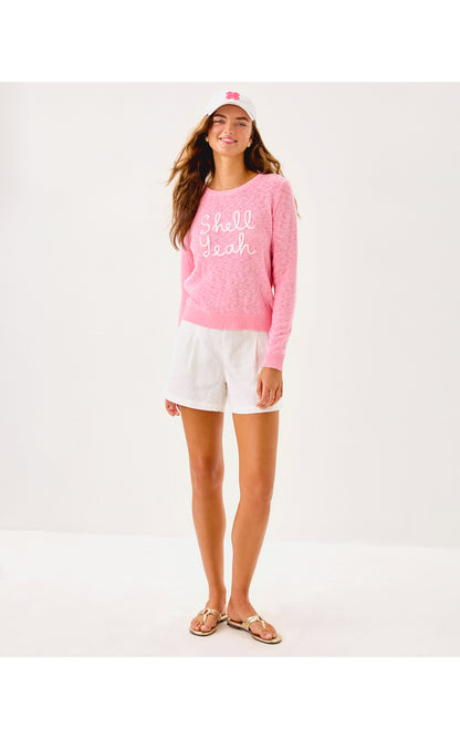 Tully Sweater - Conch Shell Pink Shell Yeah Embroidery