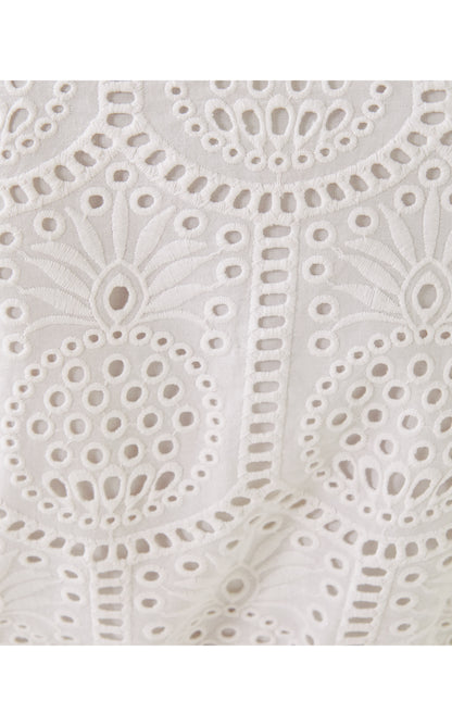 Xylia Dress - Resort White Pineapple Tile Eyelet