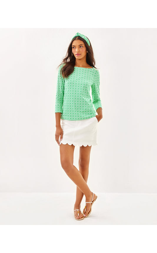 UPF50+ Callison Top - Fauna Green x Resort White Butterfly Pattern