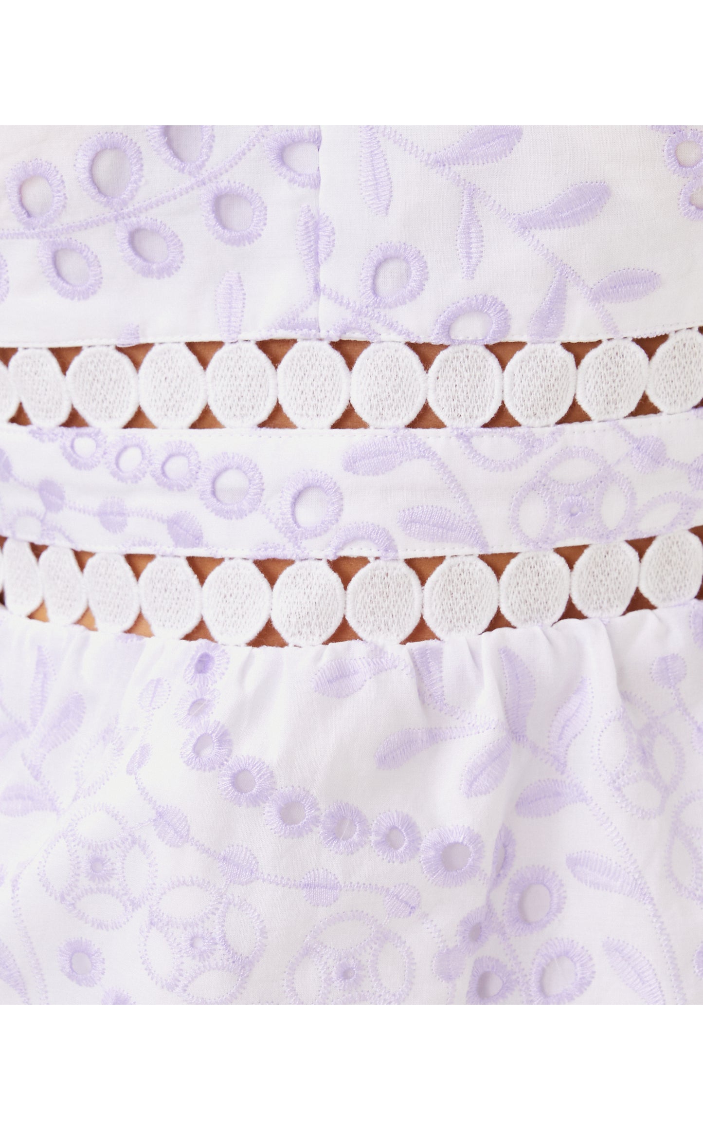 Tiah Eyelet Top - Water Hyacinth Dancing Daisies Eyelet