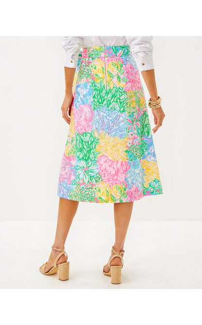 Rowena Midi Skirt - Bright Delight Patch