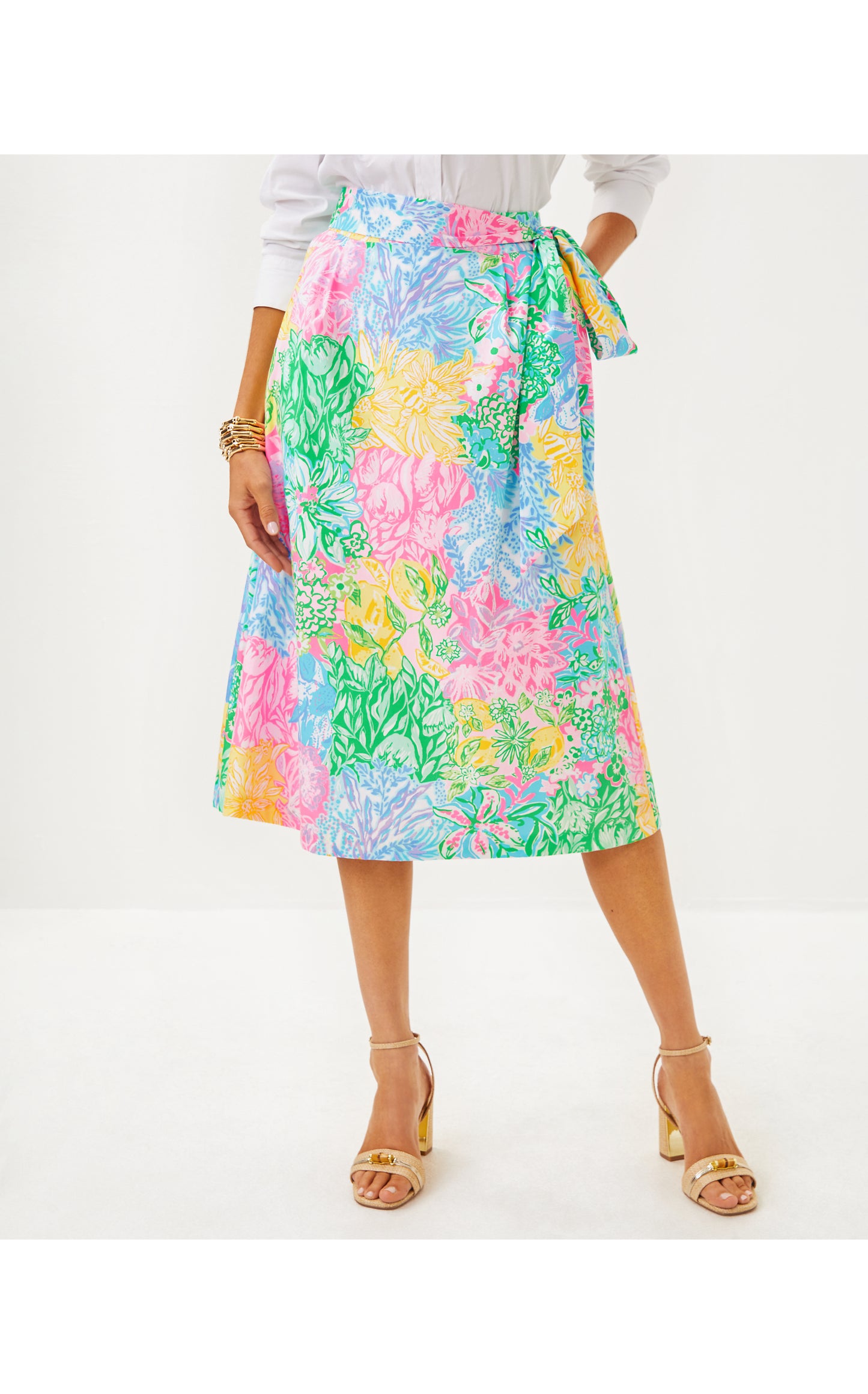 Rowena Midi Skirt - Bright Delight Patch