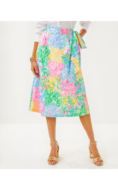 Rowena Midi Skirt - Bright Delight Patch