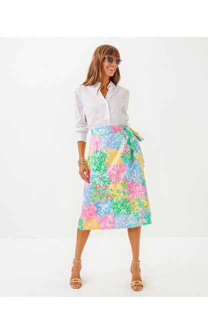 Rowena Midi Skirt - Bright Delight Patch