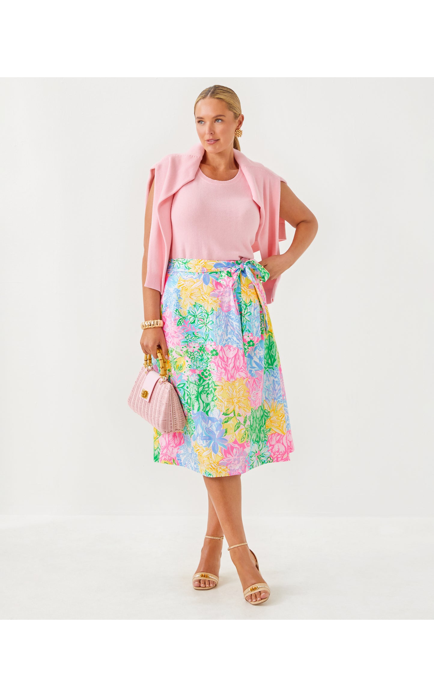 Rowena Midi Skirt - Bright Delight Patch