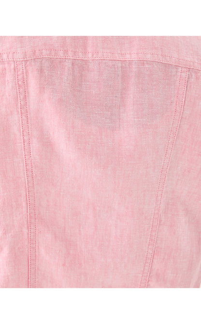 Seaspray Linen Jacket - Conch Shell Pink X Resort White
