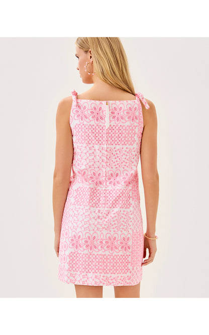 Gerad Shift - Conch Shell Pink Patchwork Eyelet