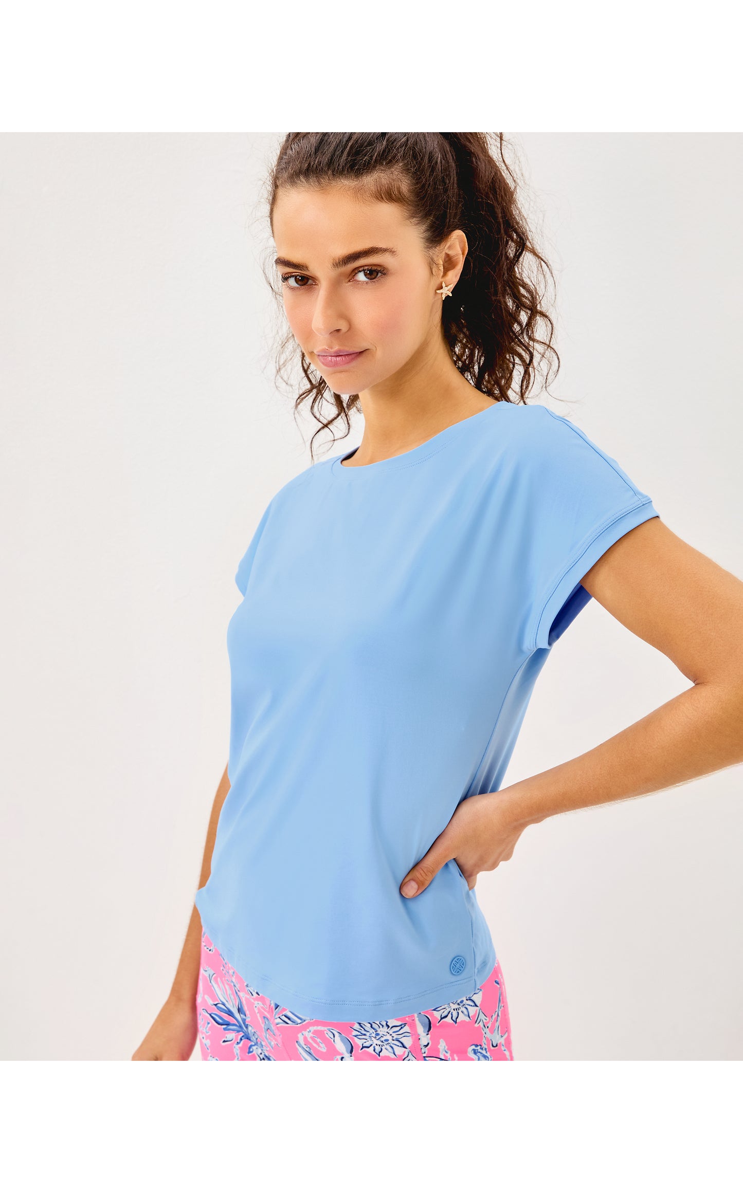 UPF50+ Glenna Active Tee - Jacaranda Blue