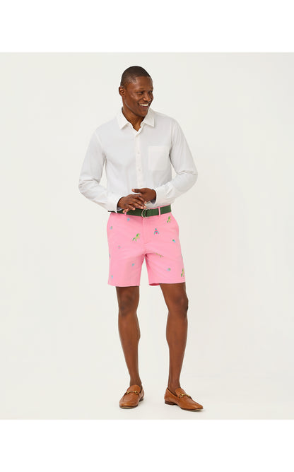 Mens Stuff Volk Stretch Short - Conch Shell Pink Derby Ditsy Embroidery