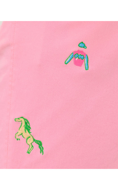 Mens Stuff Volk Stretch Short - Conch Shell Pink Derby Ditsy Embroidery