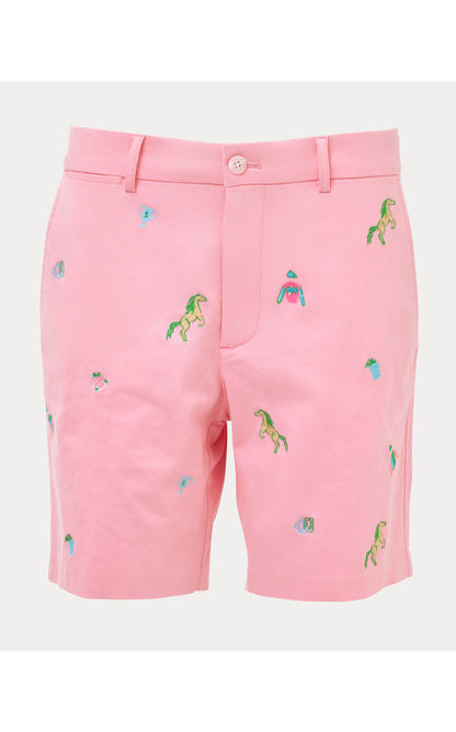 Mens Stuff Volk Stretch Short - Conch Shell Pink Derby Ditsy Embroidery