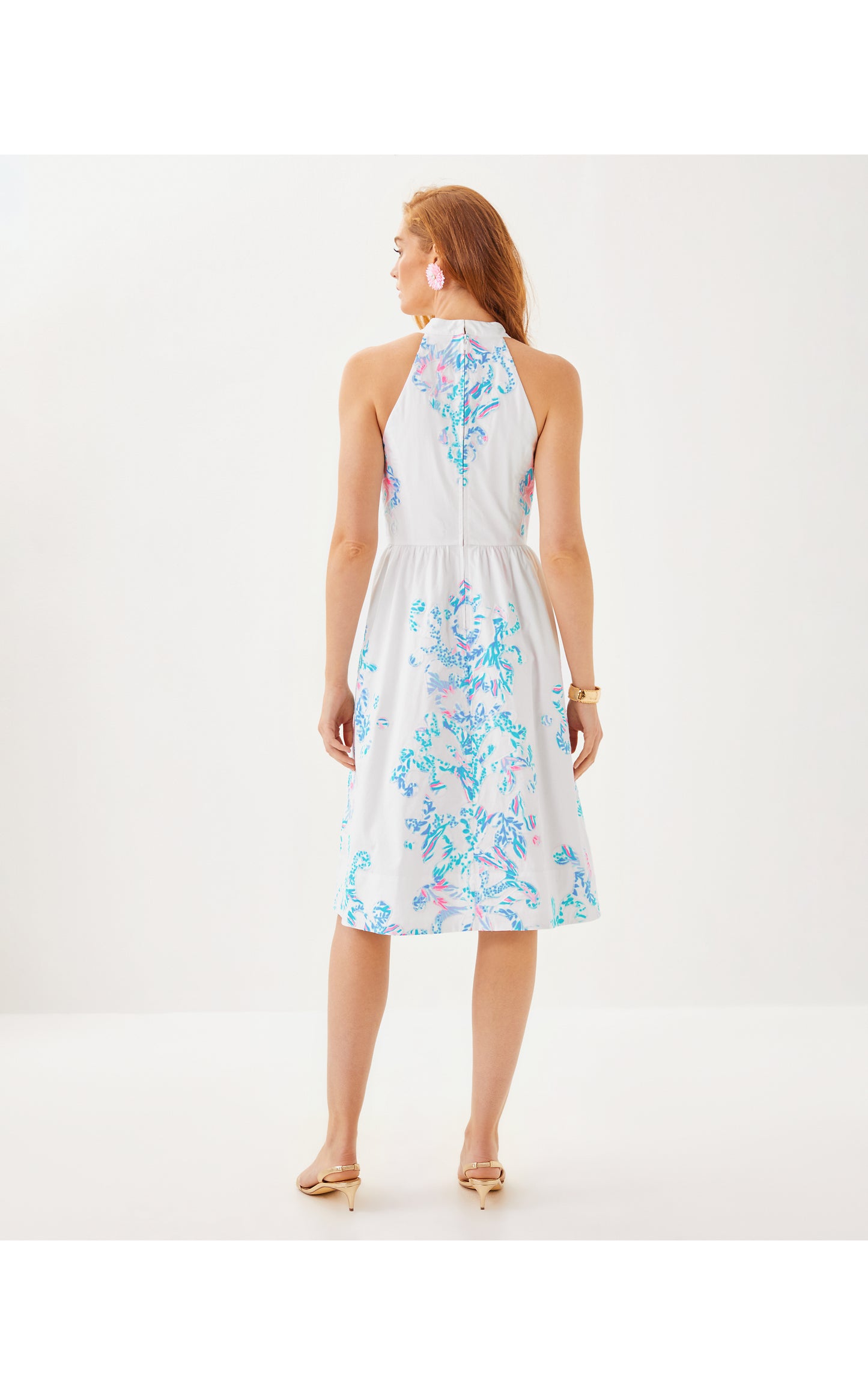 Gianne Midi Dress - Resort White Applique Layout