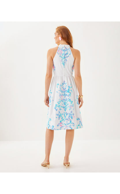Gianne Midi Dress - Resort White Applique Layout