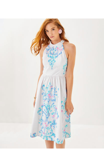 Gianne Midi Dress - Resort White Applique Layout