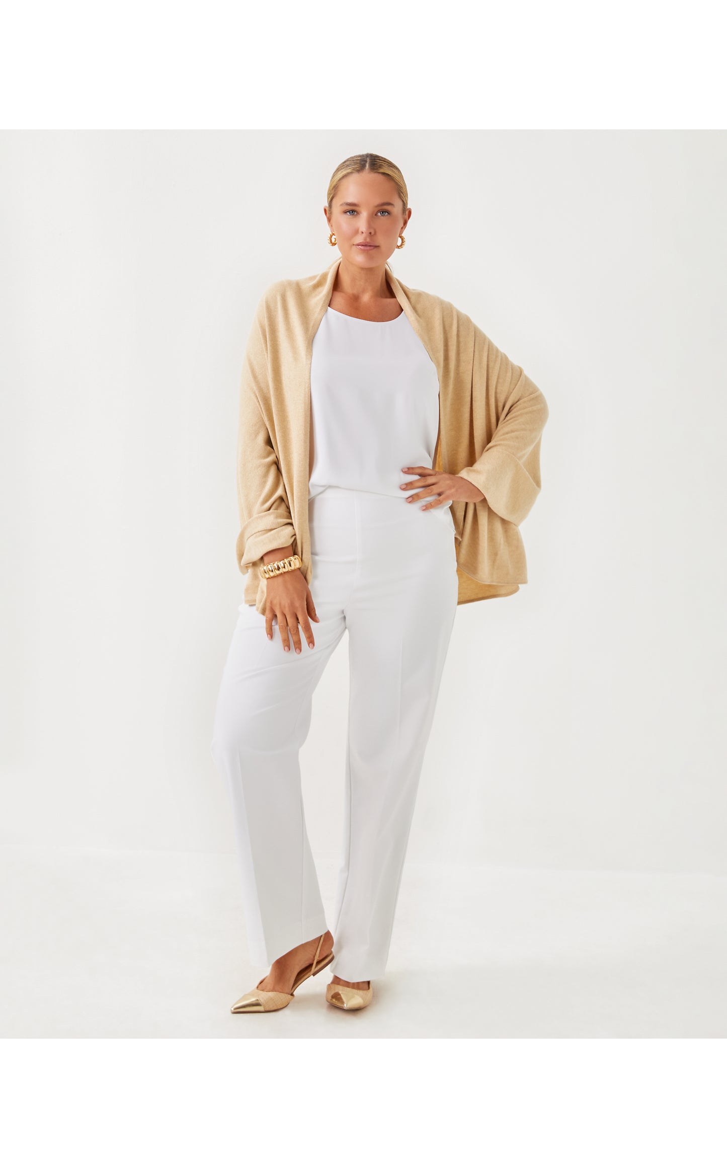 Lanelle Wrap - Heathered Wicker Tan Metallic