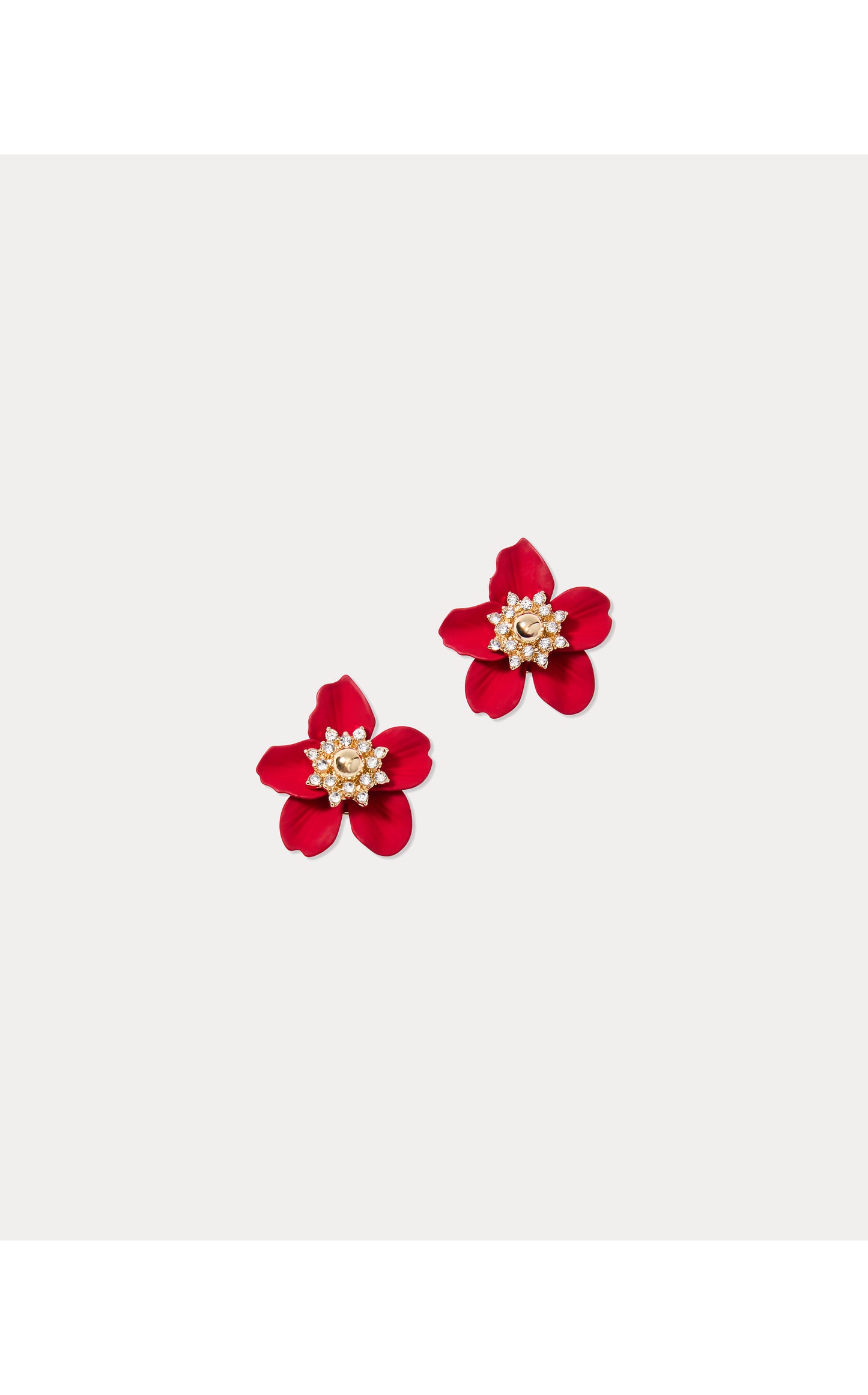 Small Orchid Earrings - Cranberry Red