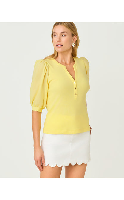 Ronson Knit Top - Finch Yellow