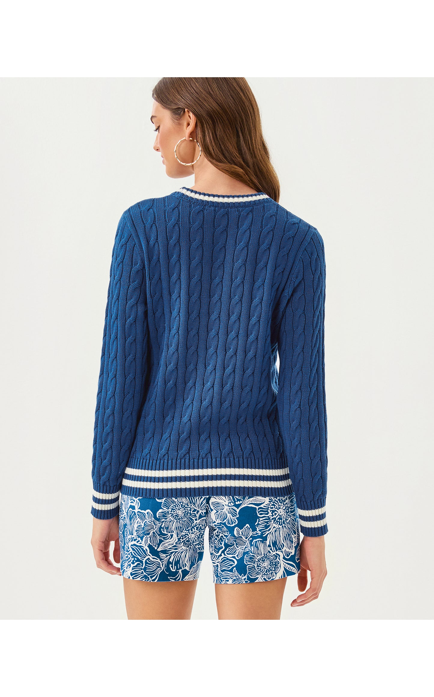 Brockton Crew Neck Sweater - Starlight Navy x Coconut Tipping