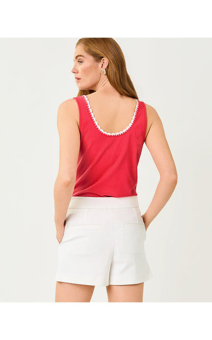Gabbie Crochet Trimmed Knit Top - Paradise Punch