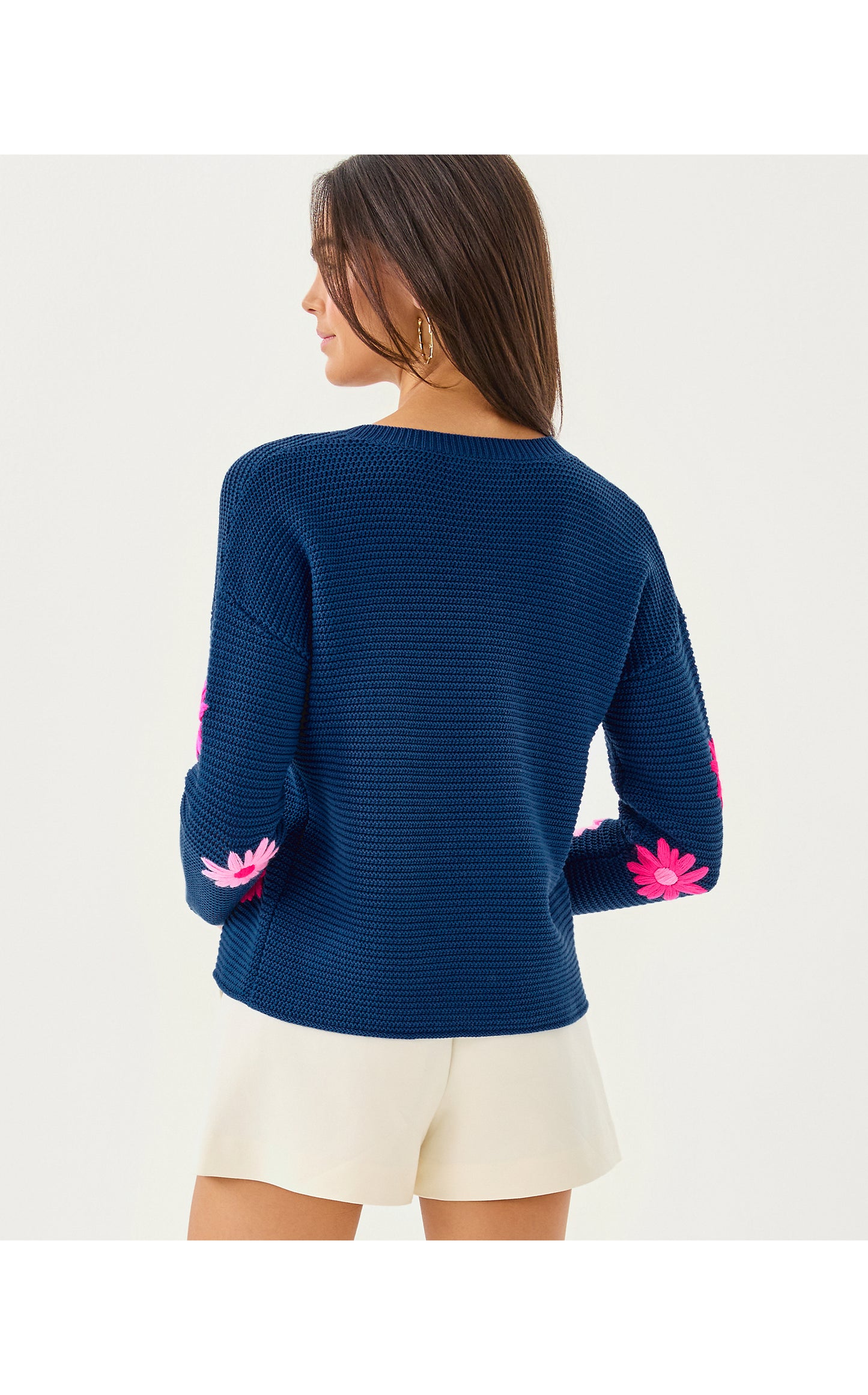 Tensley Sweater - Starlight Navy Garden Oasis Embroidery