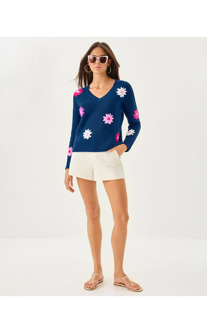 Tensley Sweater - Starlight Navy Garden Oasis Embroidery