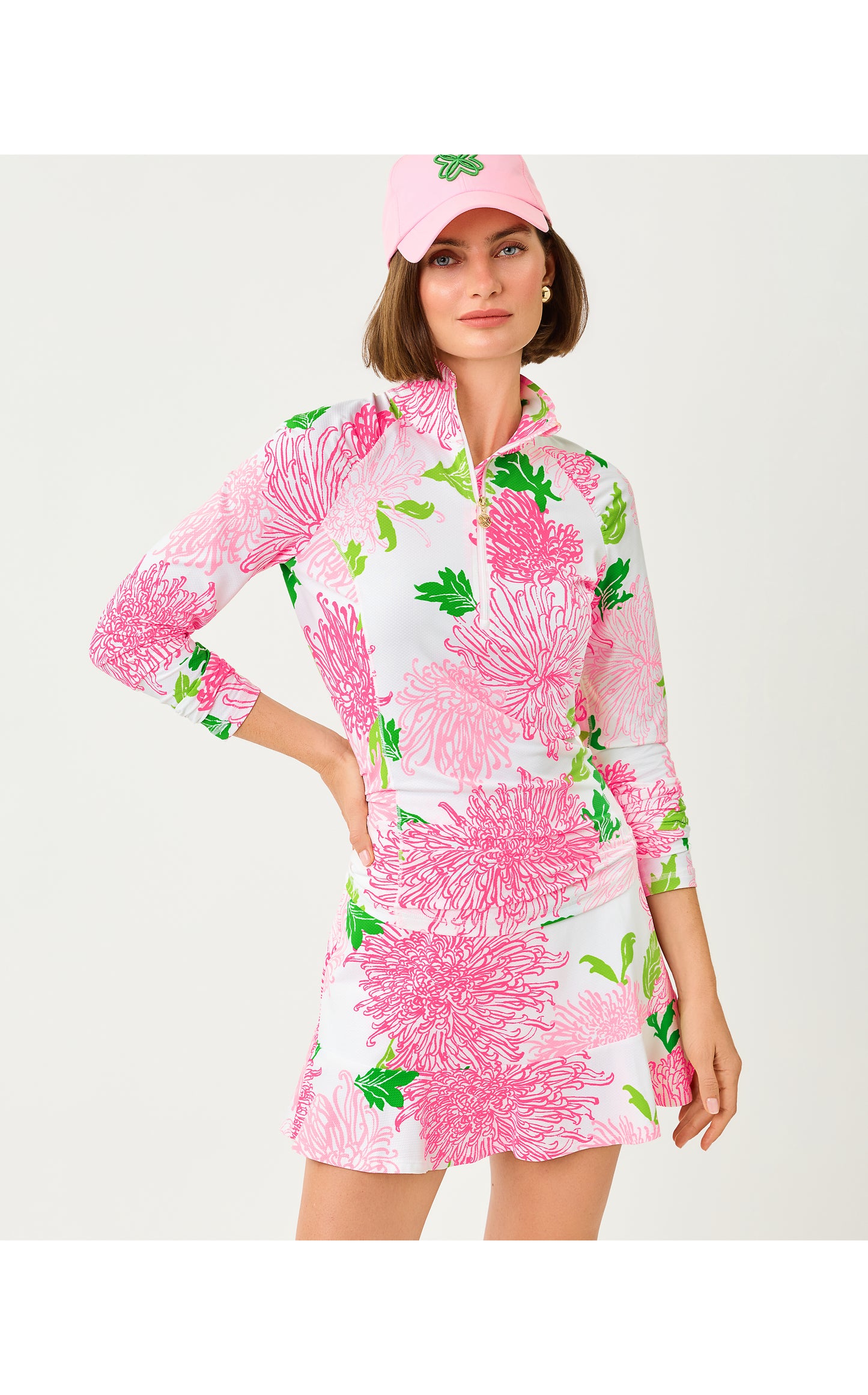 UPF50+ Justine Half Zip - Resort White Lil Go With The Flow
