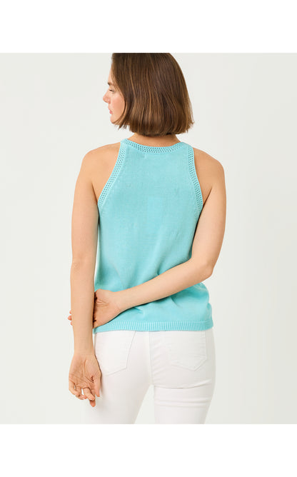 Emra Sweater Tank - Day Dream Blue Lighthouse Jacquard